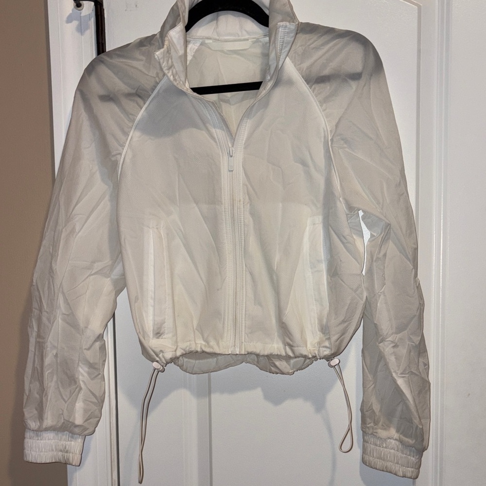 Drawstring Workout Jacket
